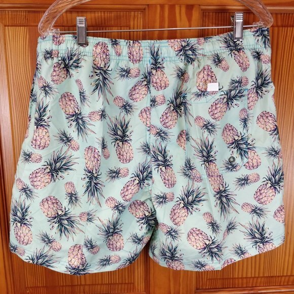 Pineapple Print Mens Drawstring Swim Trunks XL Tropical Beachwear - Picture 3 of 5